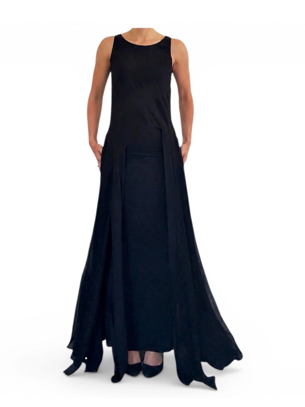 Archival Vintage Chanel 1994 Black Silk
Evening Dress